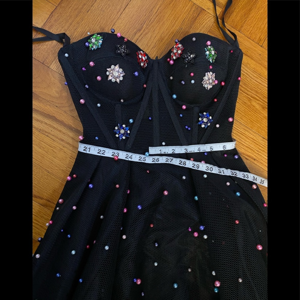 Teuta Matoshi Black Strapless Embellished Ball Gown - Picture 6 of 15